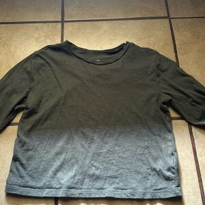 Army green cropped long sleeve
